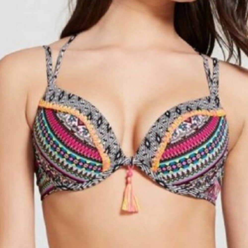 Shade & Shore Boho Pink Push Up Bikini Top NWT